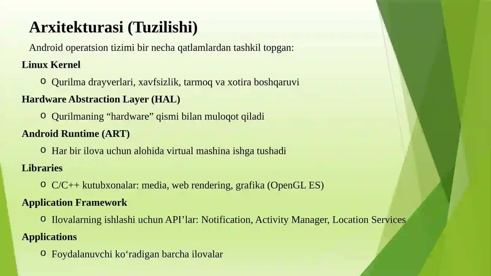 Android Mobiloperatsion tizim 4