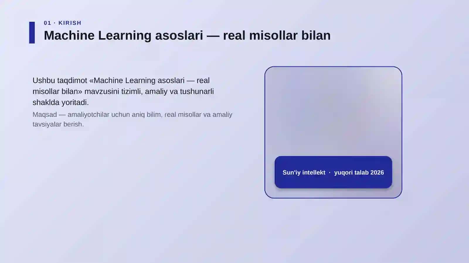 Machine Learning asoslari — real misollar bilan 4