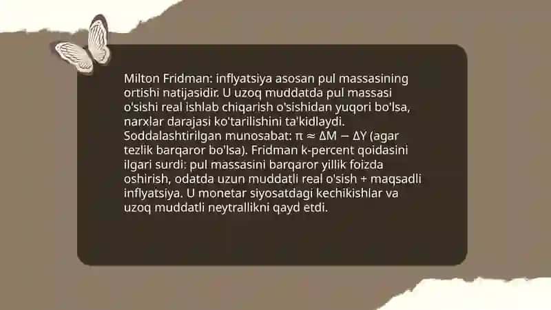 Milton Fridman va monetarizm 4