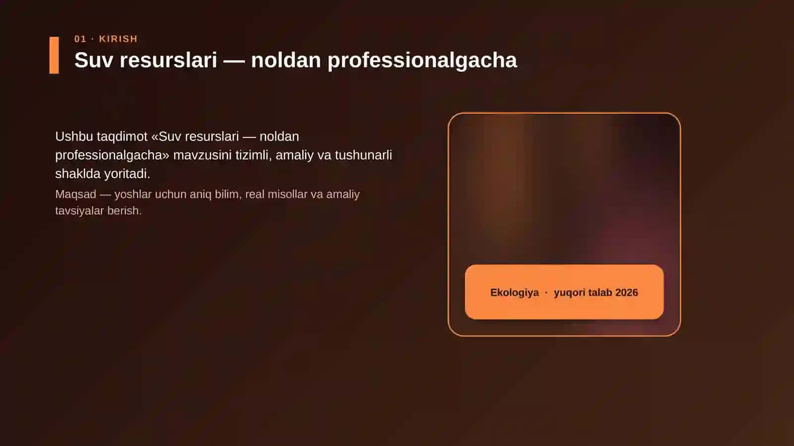 Suv resurslari — noldan professionalgacha 4