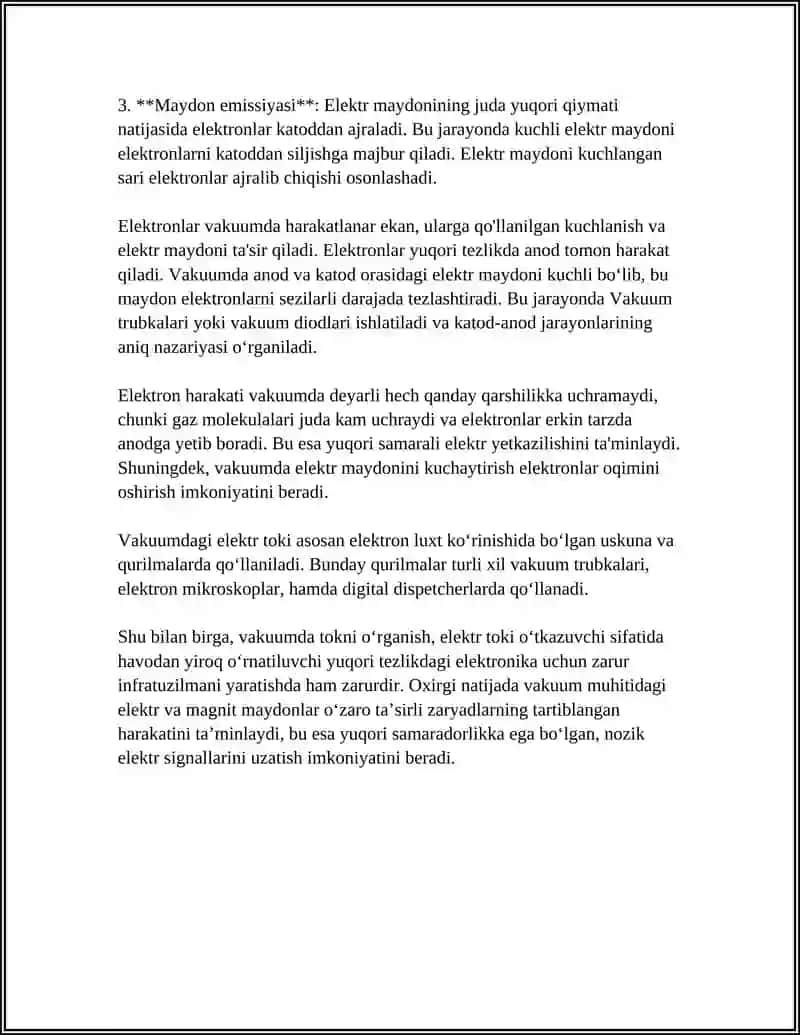 VAKUUMDA ELEKTR TOKI 4
