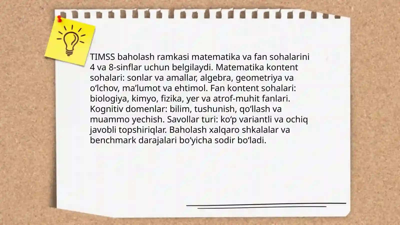 TIMSS xalqaro baholash dasturi 4