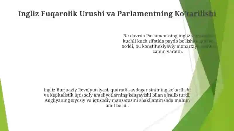 Angliyada kapitalizmning g'alaba qilishi va ingliz burjuaziya ingqilobi 4