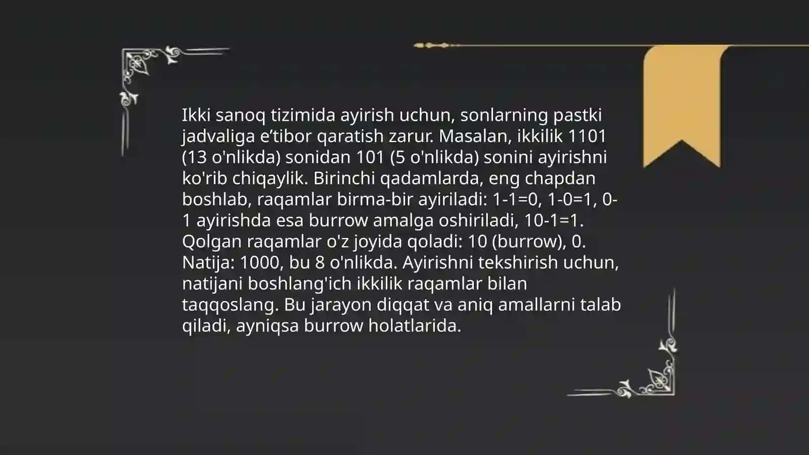 Ikki sanoq tizimida qo'shish 4