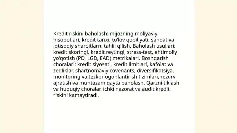 Korxonada moliyaviy risklarni boshqarish 4