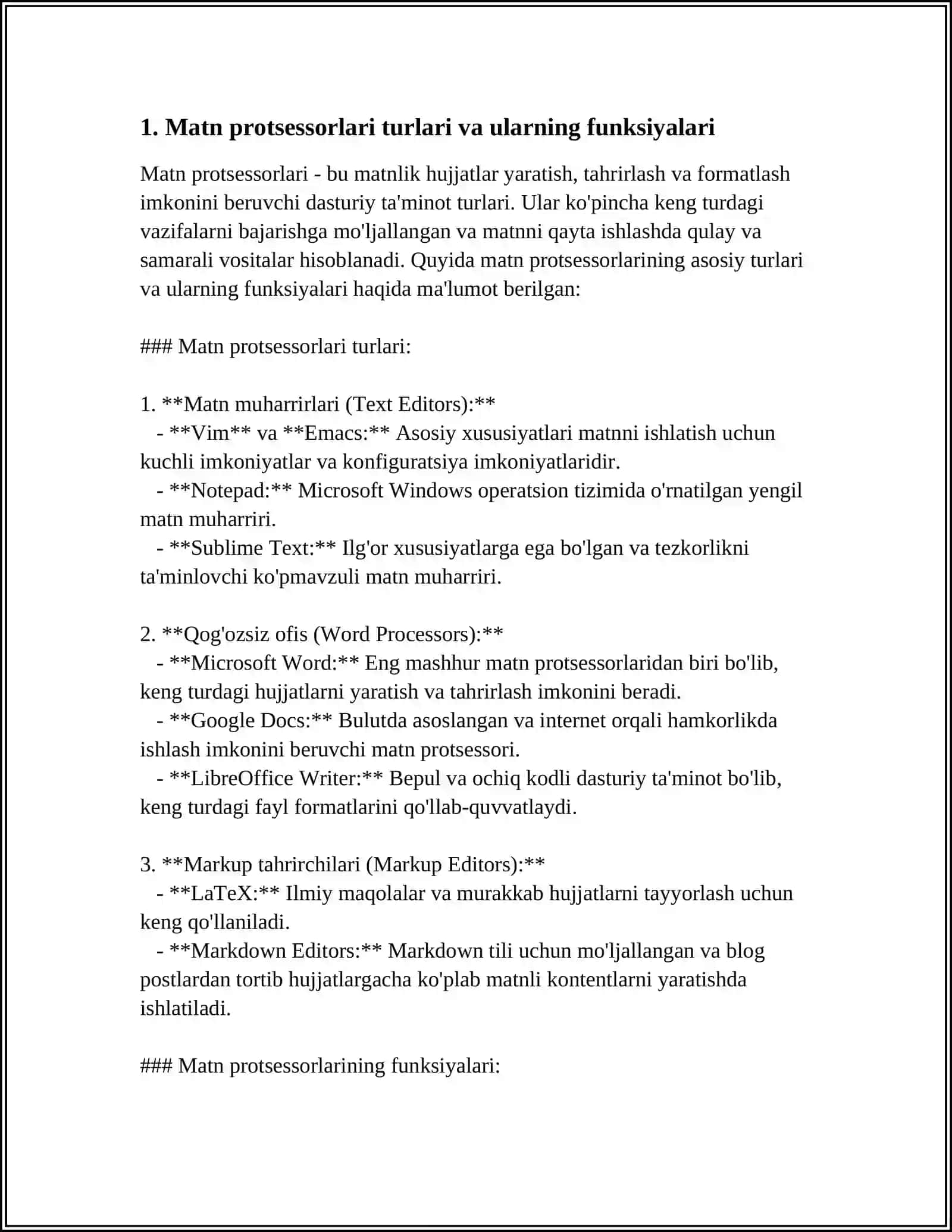 WORD MATN PROTSESSORI 4