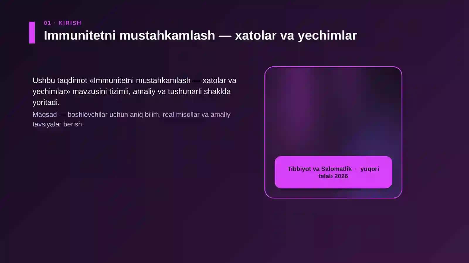 Immunitetni mustahkamlash — xatolar va yechimlar 4