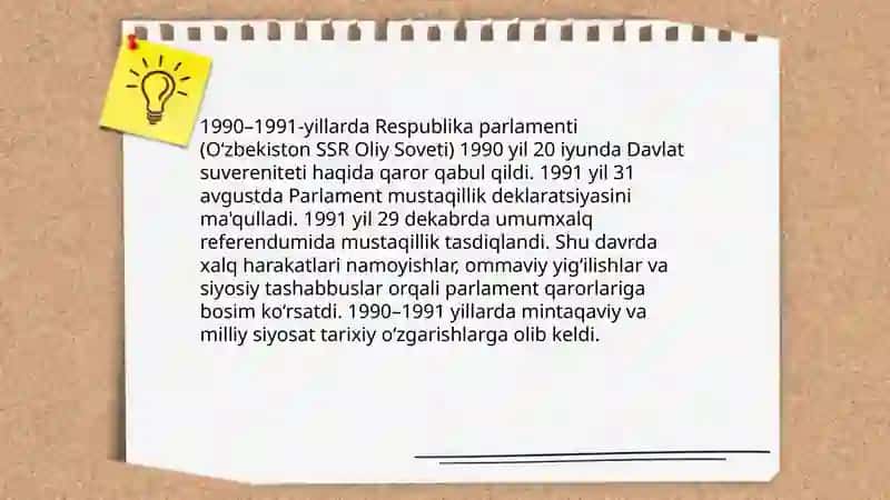 O‘zbekiston mustaqilg‘a erishish jarayoni 4