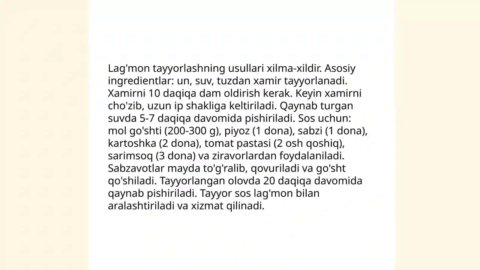 Osh va uning turlari 4