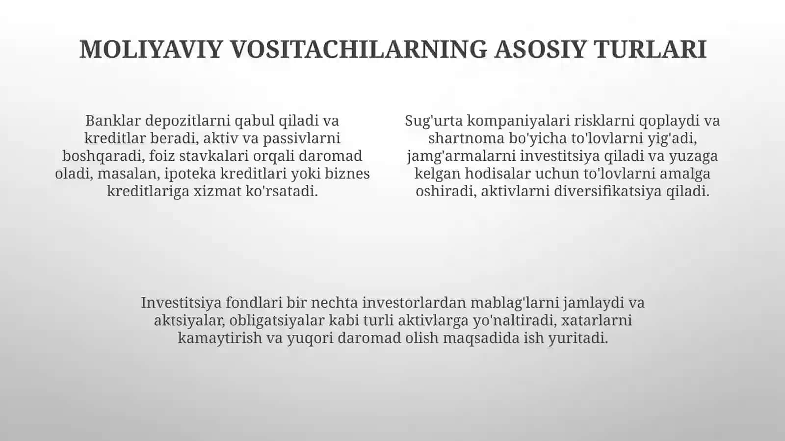 Moliyaviy vositachilar 4