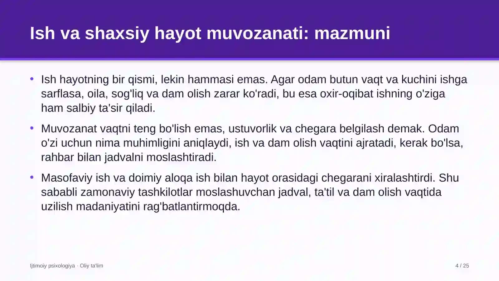 Xususiy bog'chalarda ish va shaxsiy hayot muvozanati 4