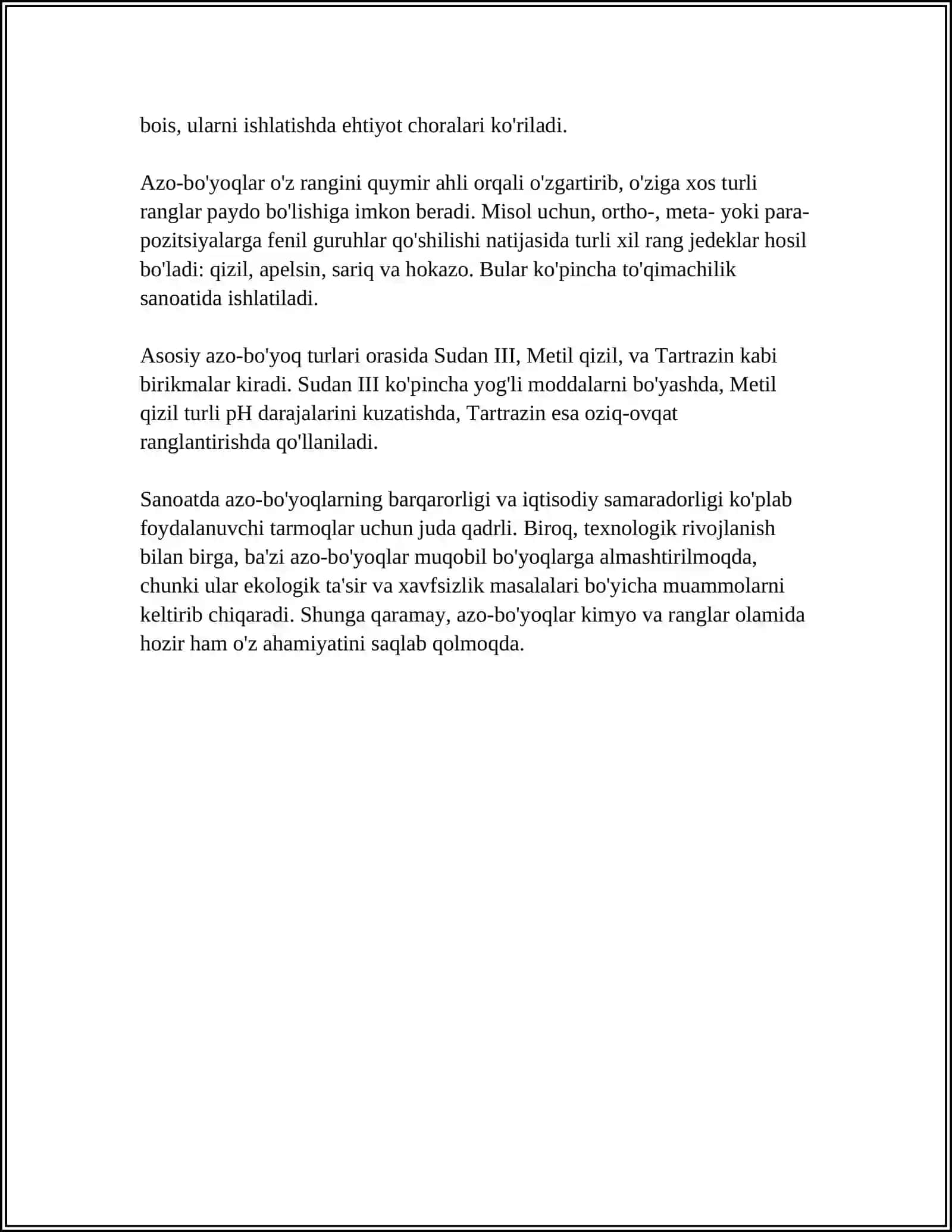 RANGLAR TILIDA KIMYO 4