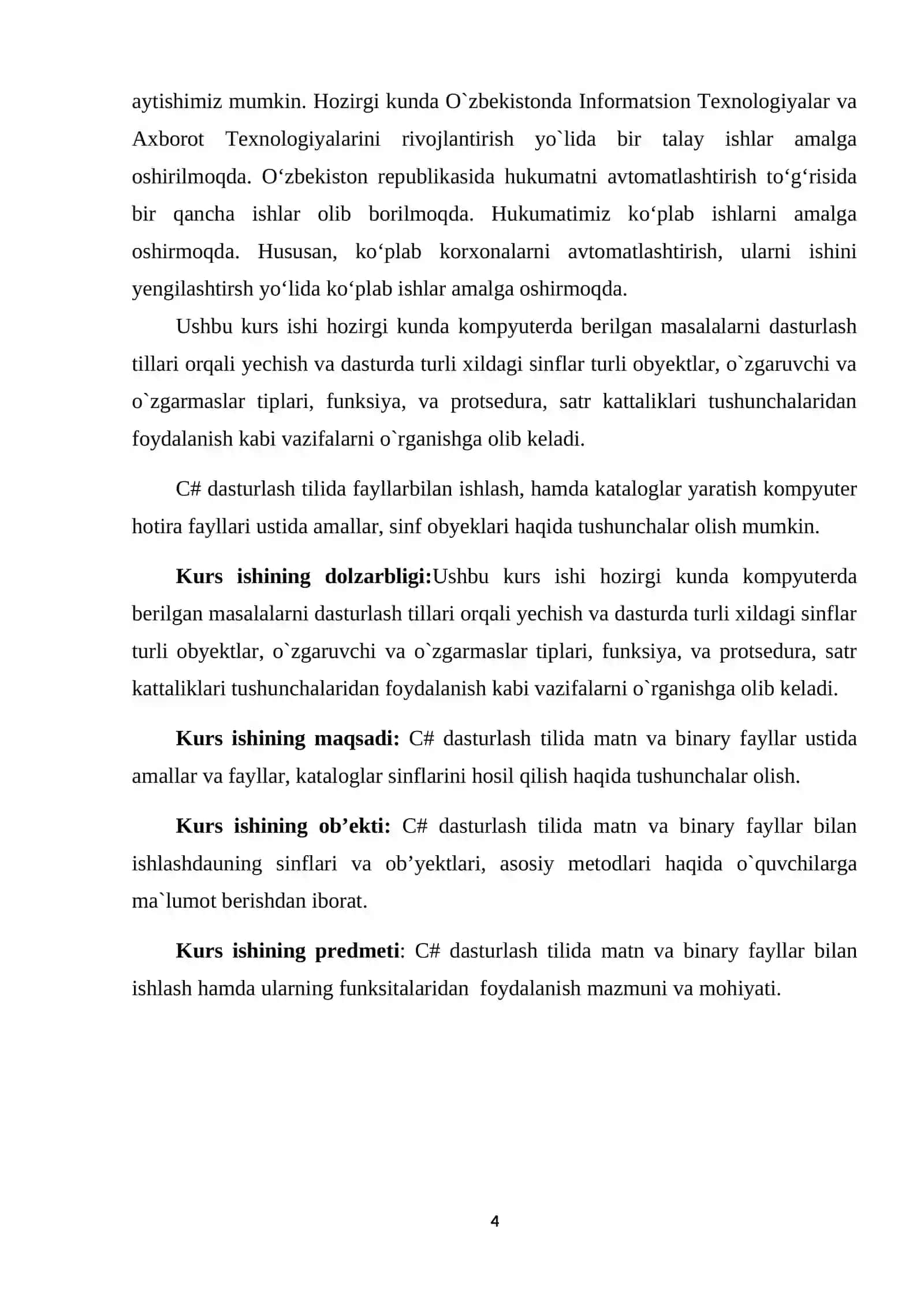 Matn va binor fayllar ustida amallar bajarish 4