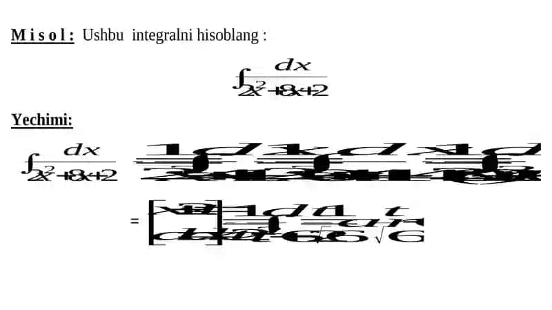 Ratsional funksiyalarni integrallash 4