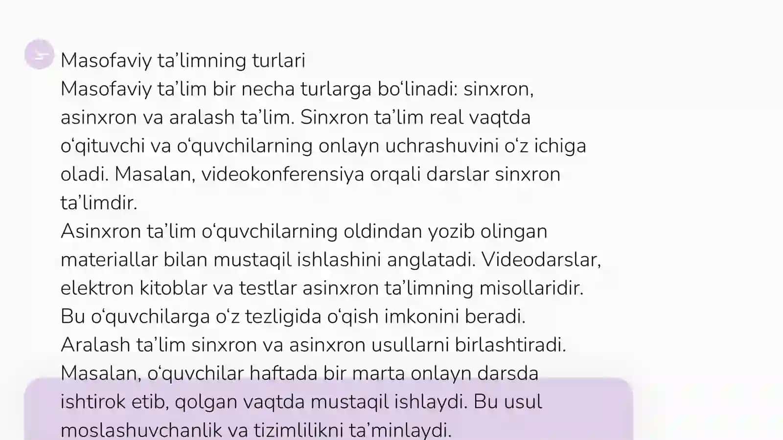 MASOFAVIY TA`LIM 4