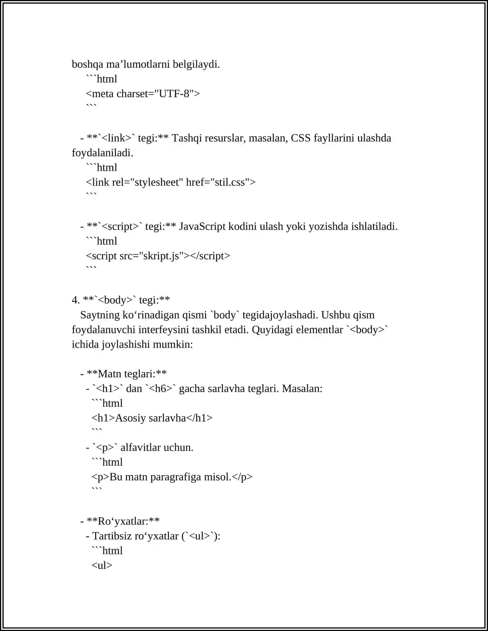 HTML FAYLLARINI YARATISH 4
