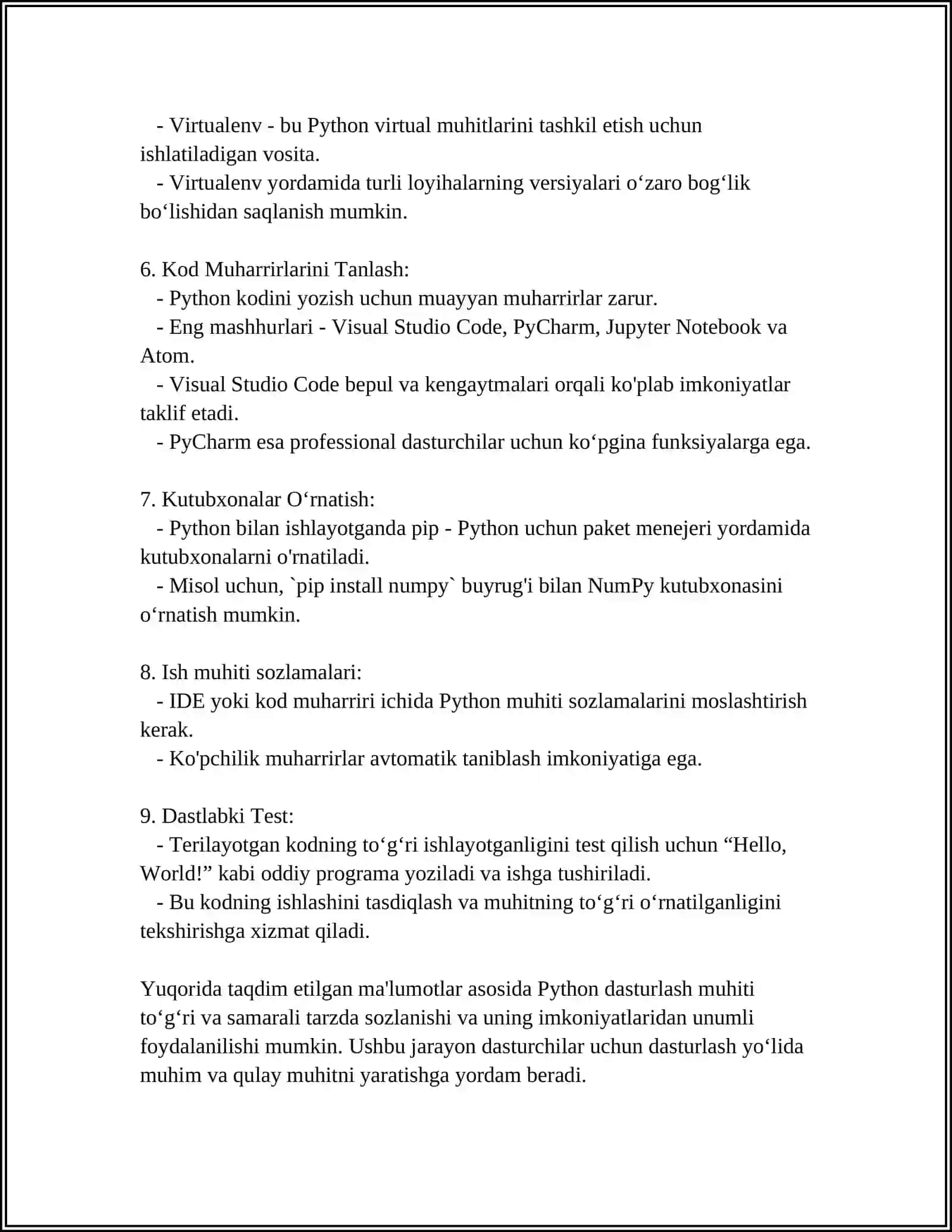 PYTHON DASTURLASH TILIDA INERAKTIV REJIM, BIRINCHI DASTUR 4