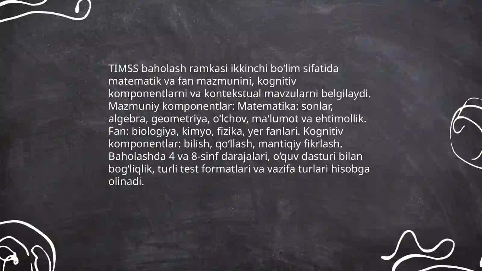 TIMSS xalqaro baholash dasturlari 4