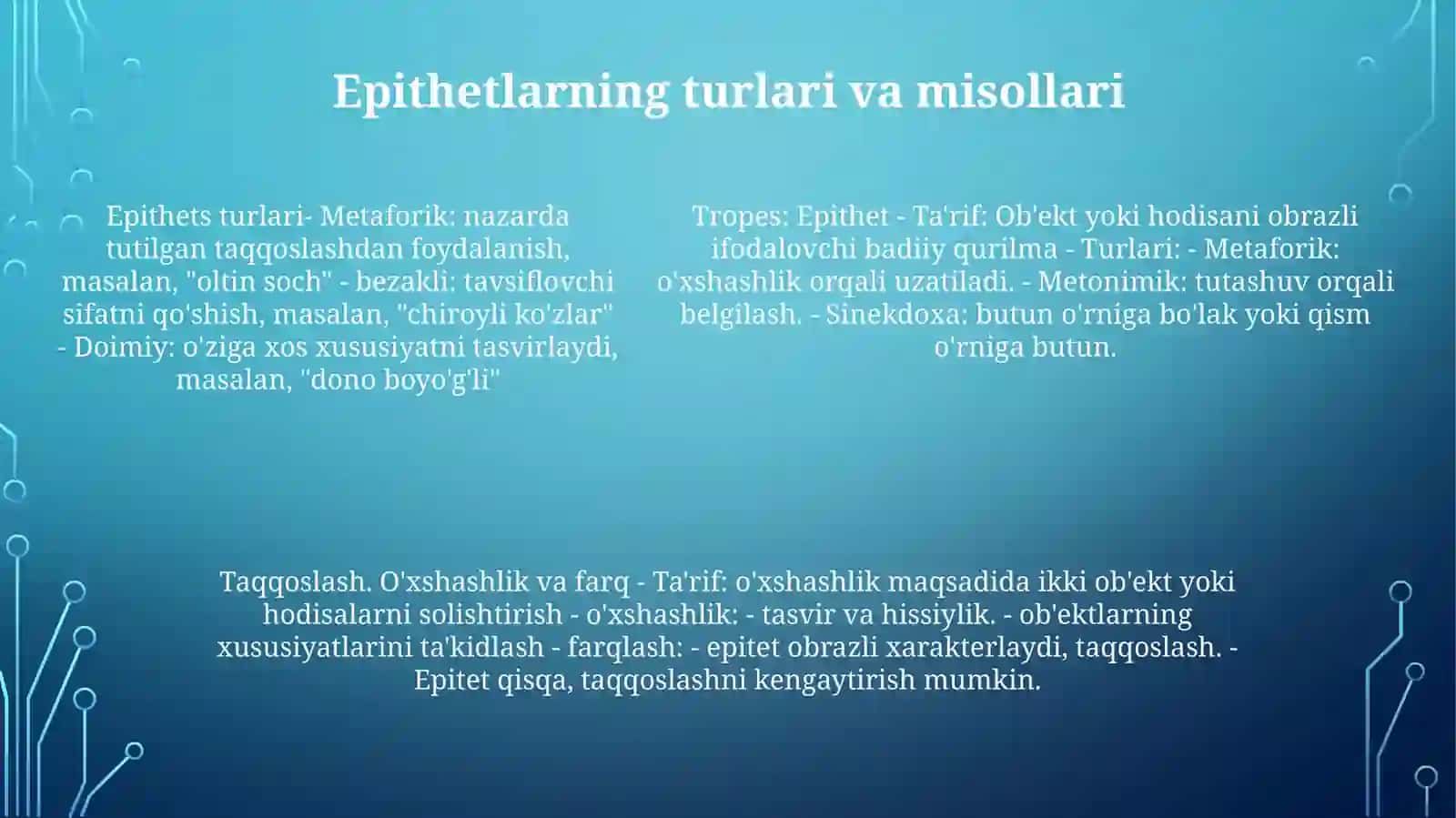 Troplar: Epitet, Sravnenie 4