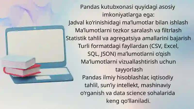 Python dasturlash tilida pandas bilan ishlash 4