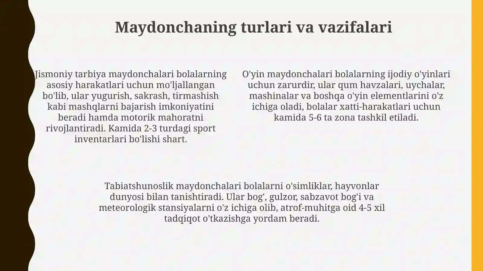Maktabgacha ta'lim tashkilotida yer maydonchasini tashkil etish va uning ta'lim-tarbiyaviy ahamiyati 4
