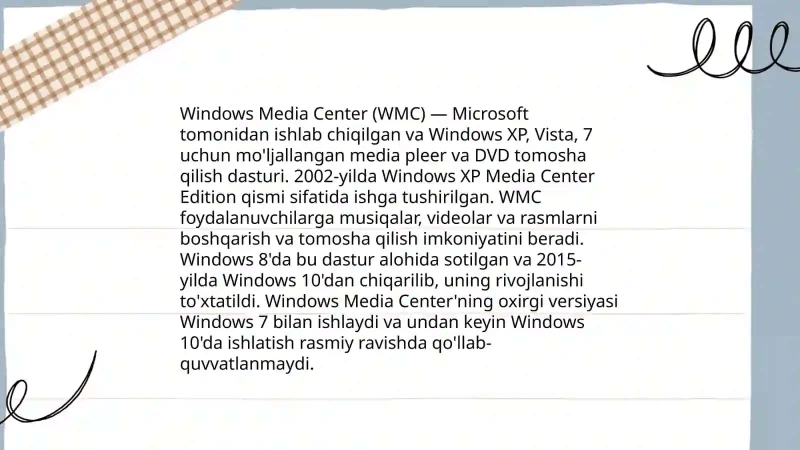 Windows media imkoniyatlari 4