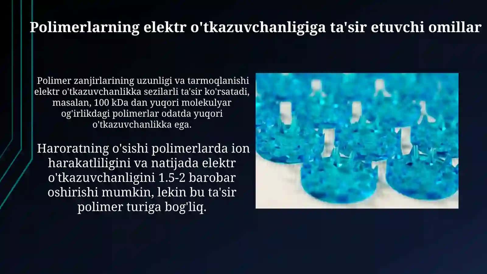 Polimerlarning o'tkazuvchanligi 4
