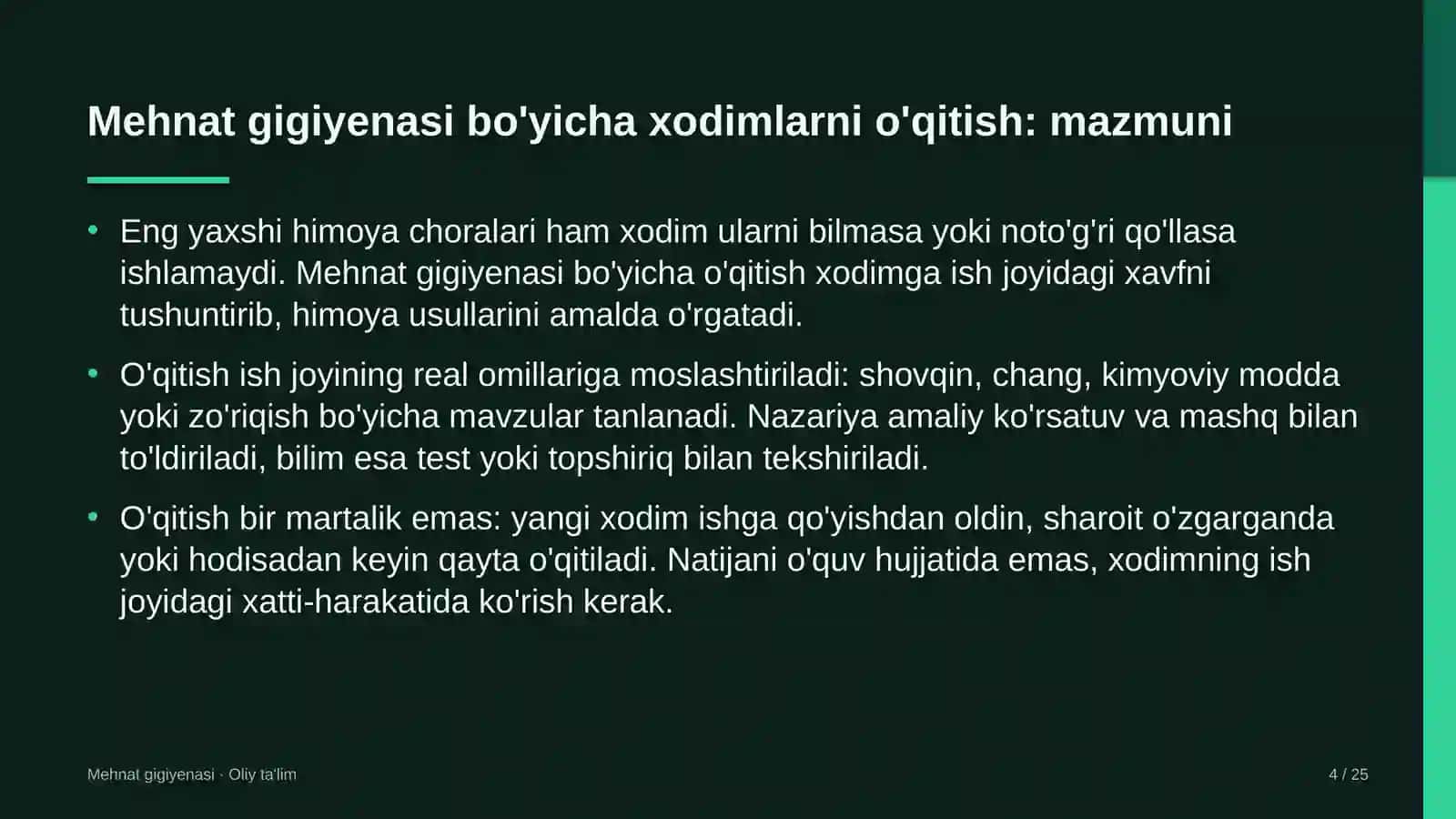 prokuratura organlarida mehnat gigiyenasi bo'yicha xodimlarni o'qitish 5606 4