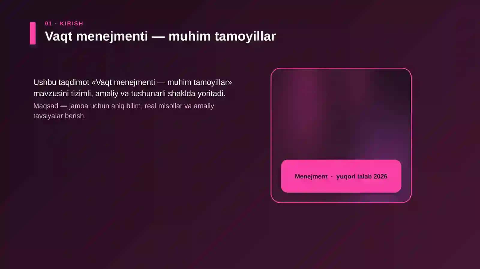 Vaqt menejmenti — muhim tamoyillar 4