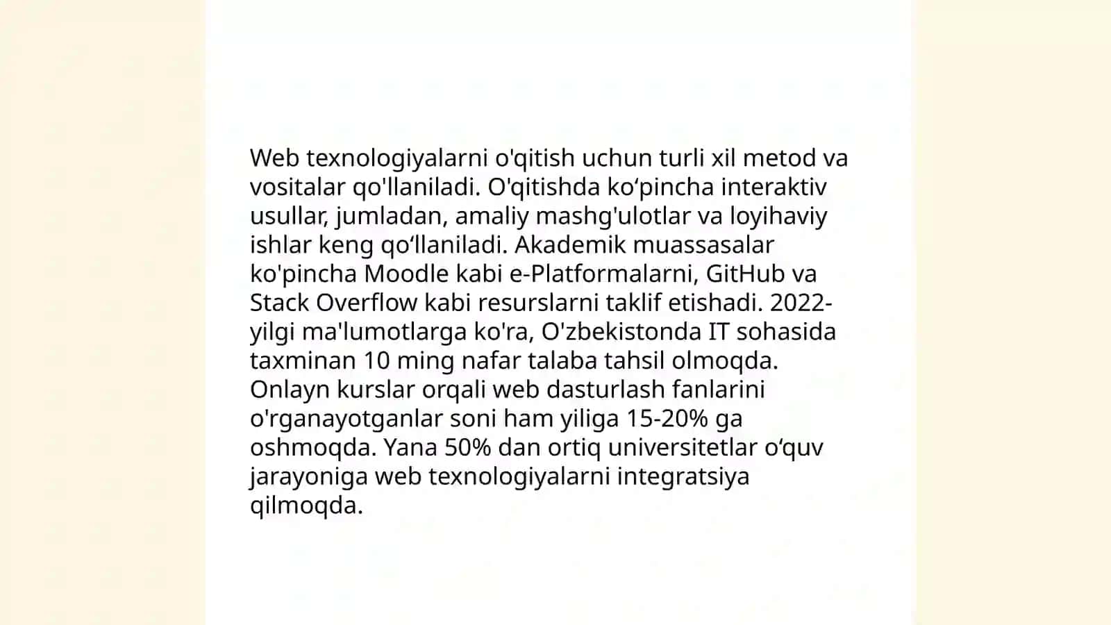 Mutaxassislik fanlarini o'qitish metod va vositalari 4