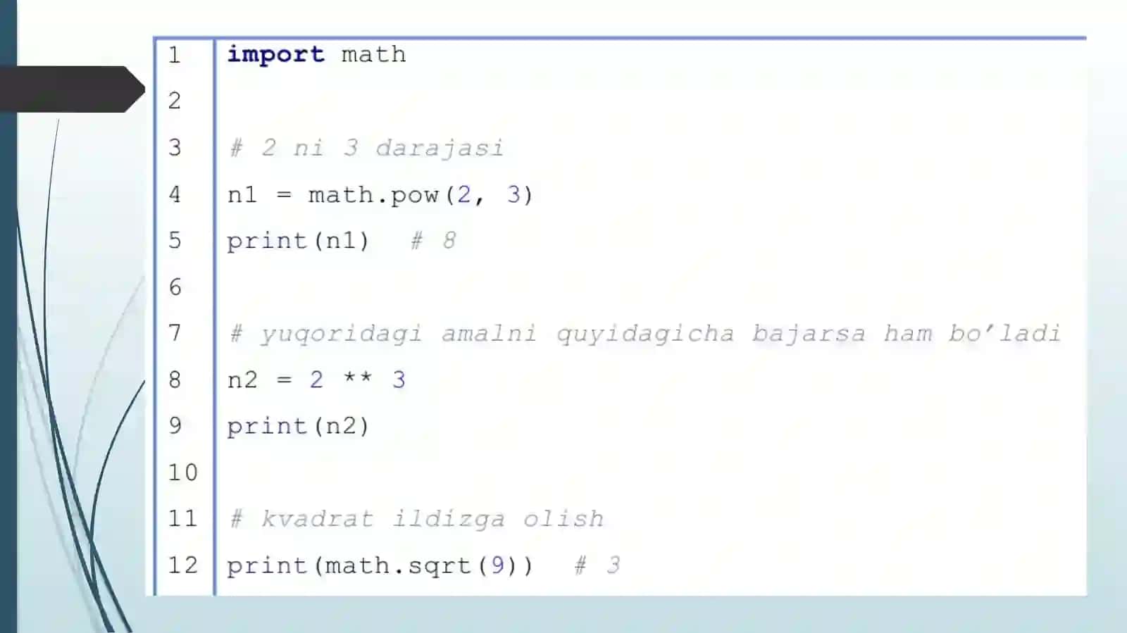 Python (Basic) math moduli 4