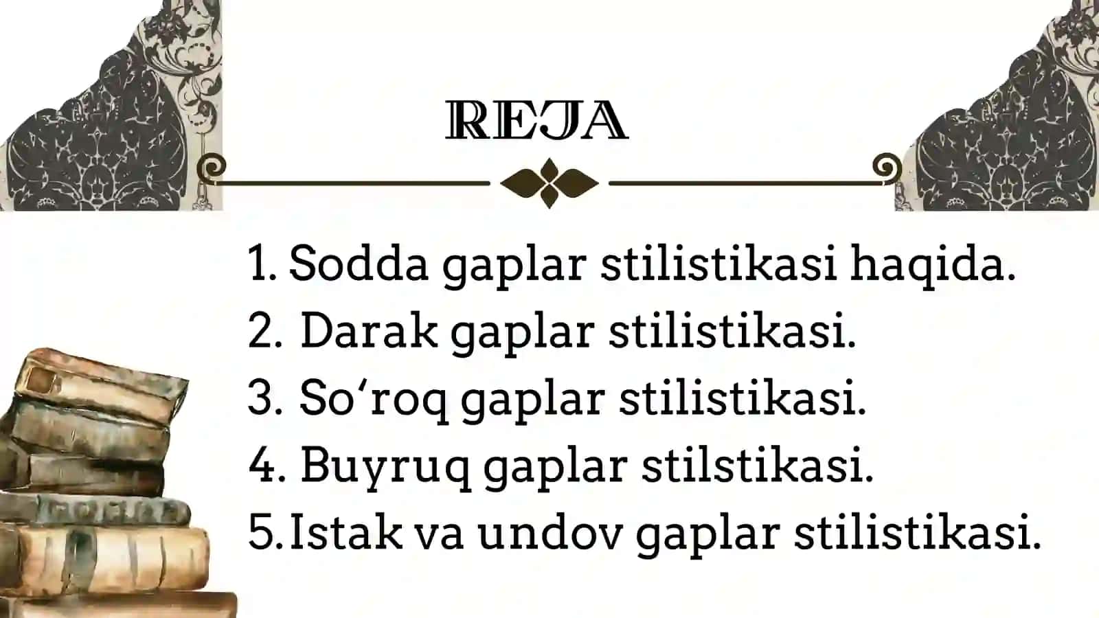 SODDA GAPLAR USLUBIYATI. TAQDIMOT 4