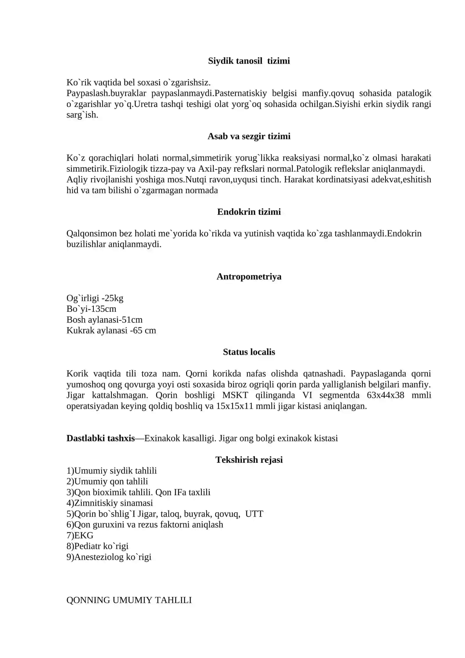 Bemor haqida umumiy ma`lumot 4