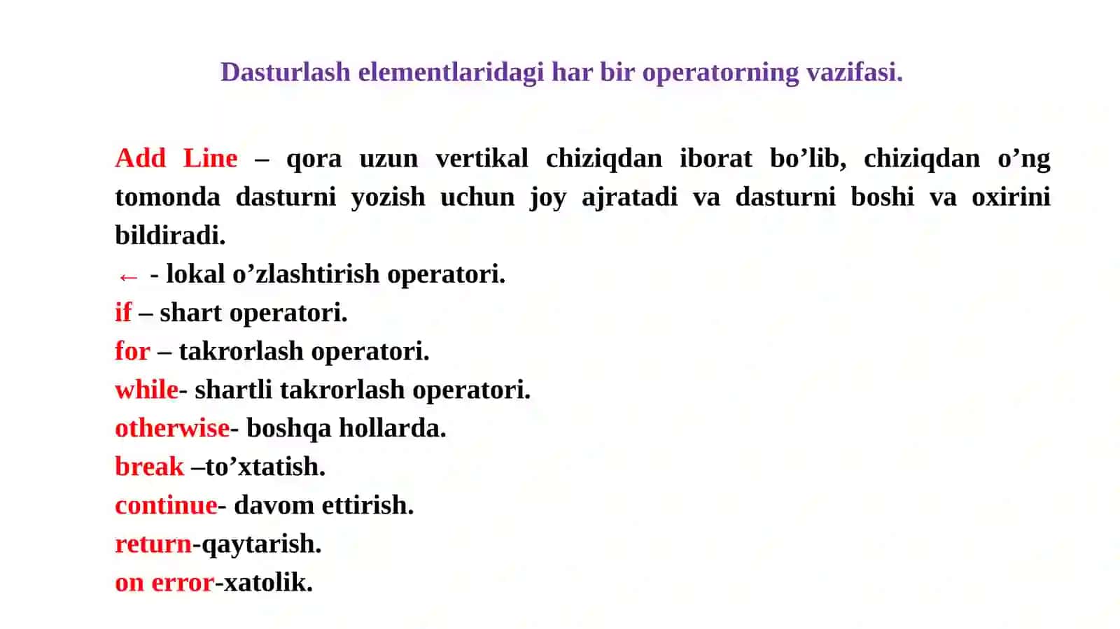 MathCAD dasturlashi elementlari 4