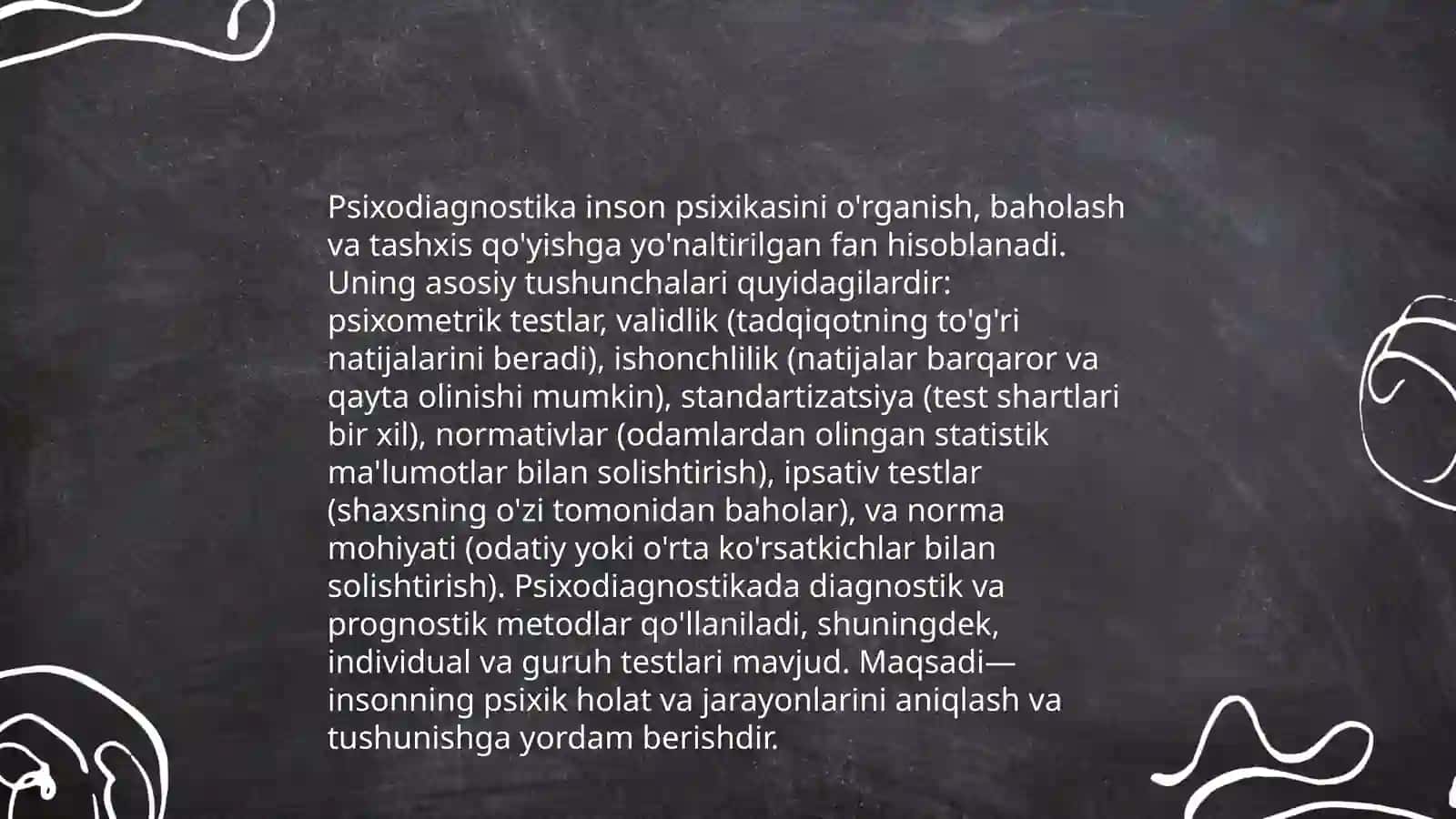 Psixodiagnostika fanining maqsadi va vazifalari 4