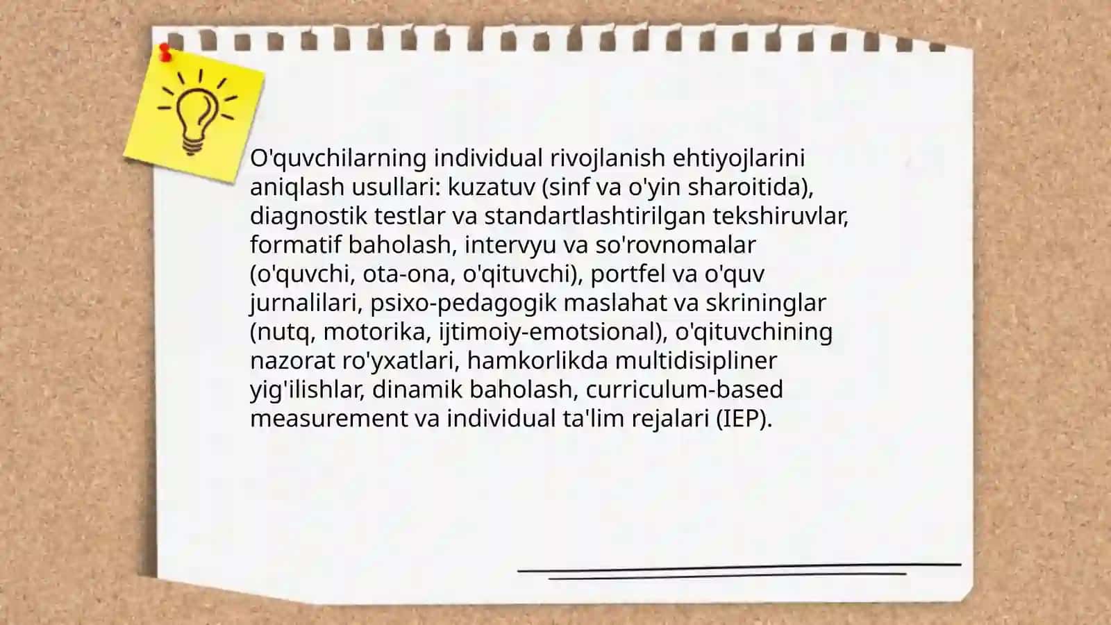 Pedagogik diagnostika va pedagogik korreksiya. Korreksion pedagogika va inklyuziv taʼlim metodlari 4