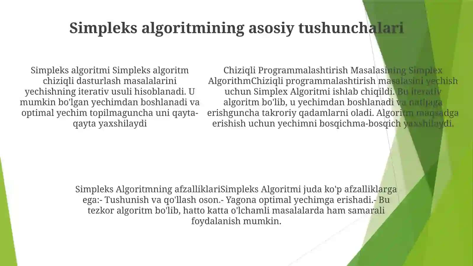 Chiziqli Programmalashtirish Masalasining Simpleks Algoritmi 4