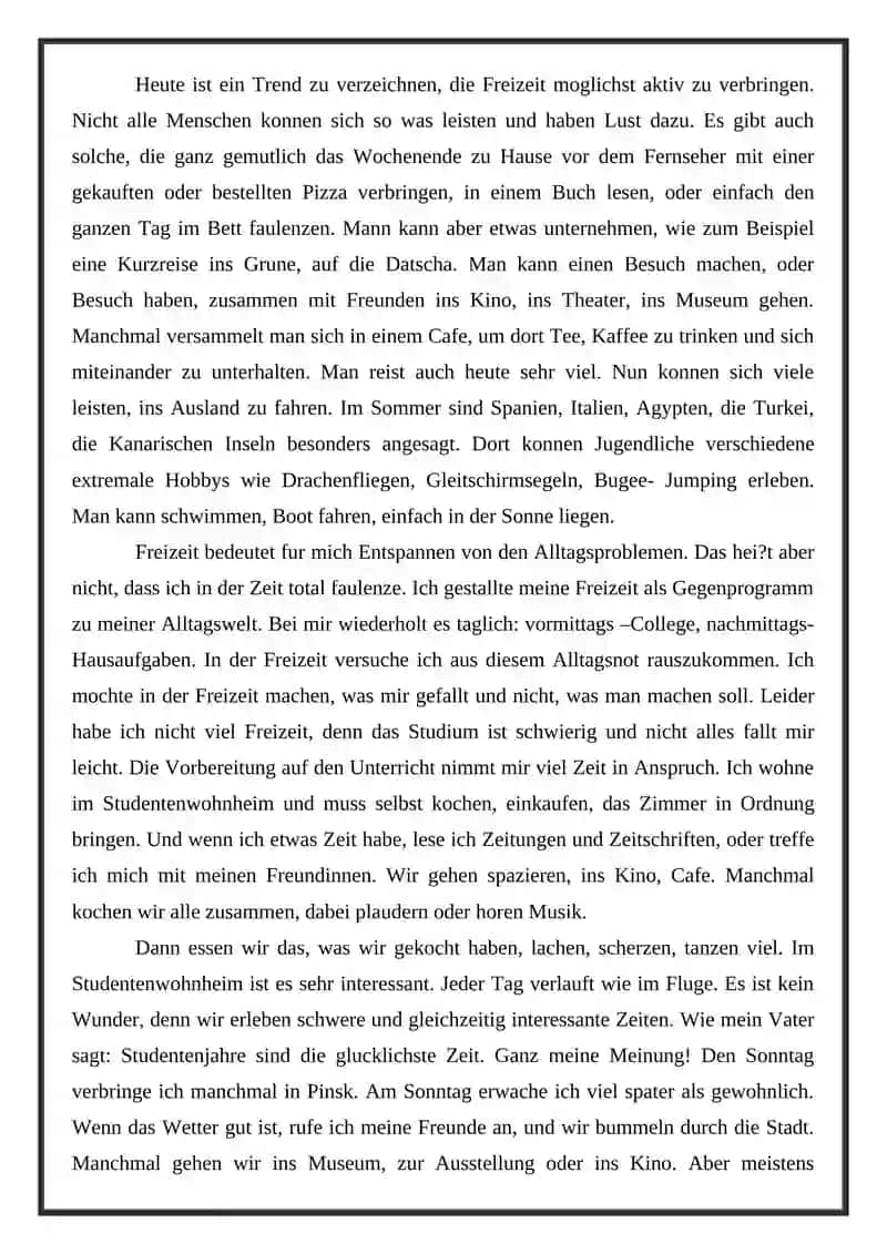 Freizeit und Hobbys“ 4