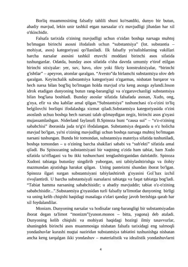 Borliq va rivojlanish falsafasi 4