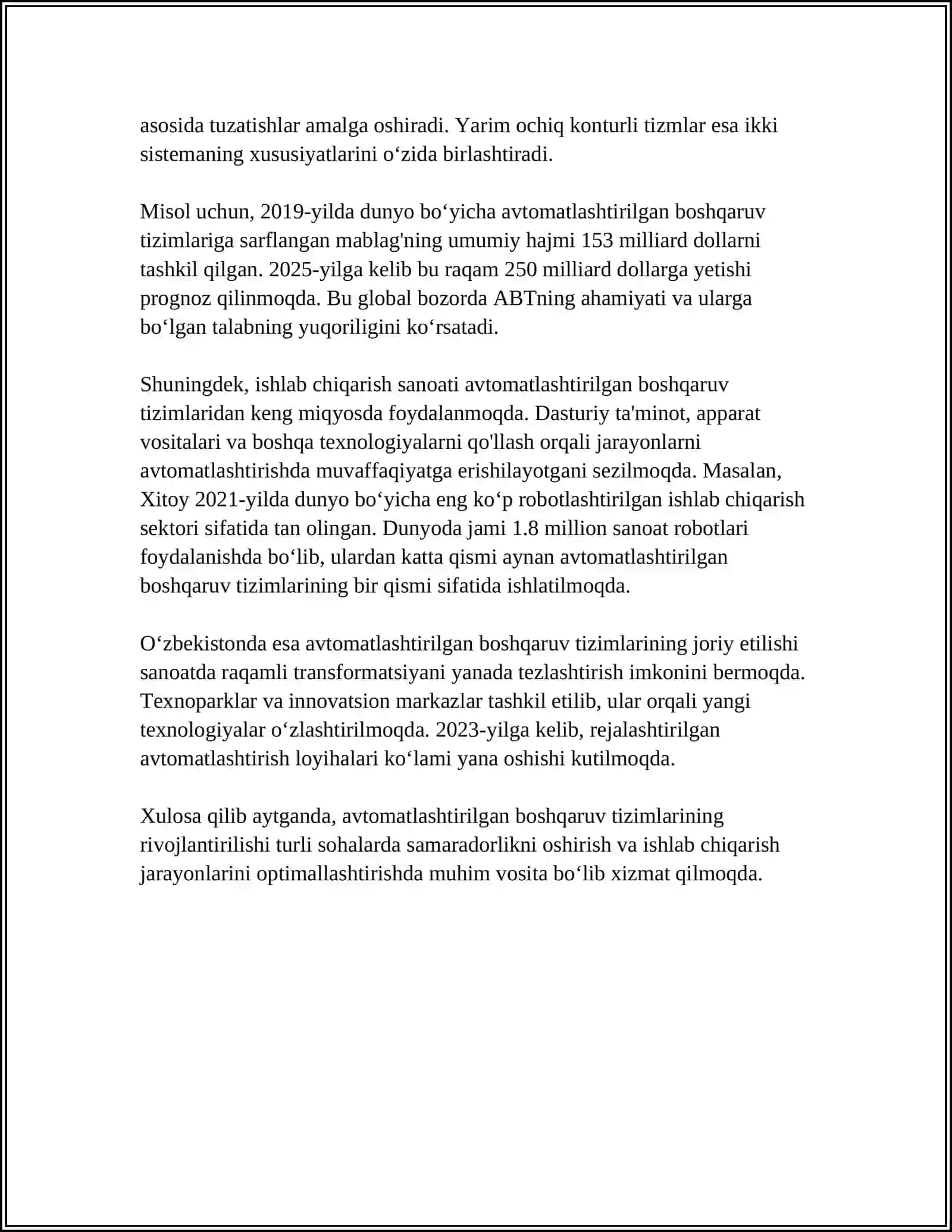 Avtomatlashtirilgan boshqaruv tizimlari 4