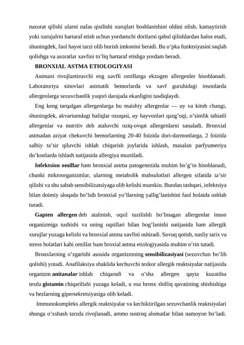 Bronxial astma va allergik kasalliklar 4