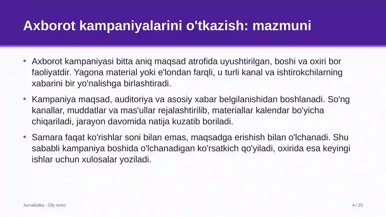 baholash tashkilotlarida axborot kampaniyalarini o'tkazish 3197 4