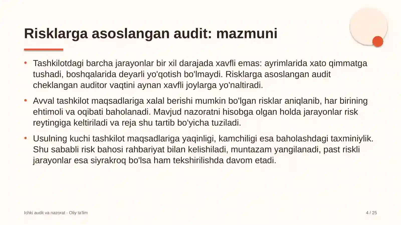 Savdoda risklarga asoslangan audit rejalashtirish 4