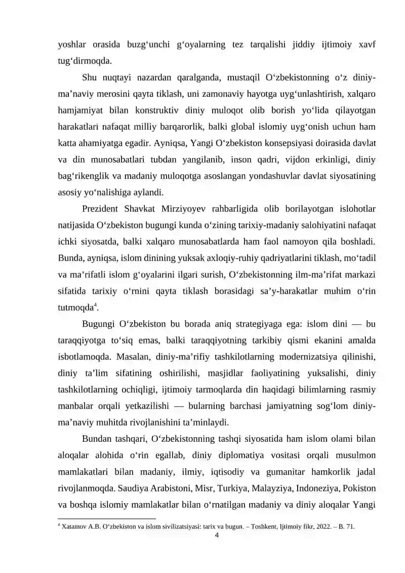 YANGI O’ZBEKISTONNING ISLOM OLAMIDAGI O’RNI 4