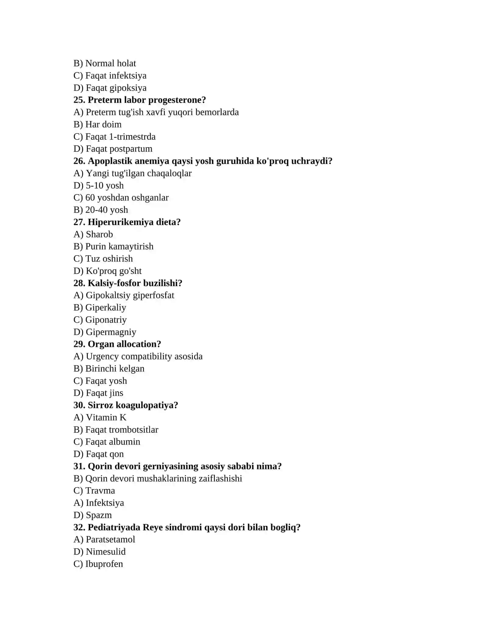 Tibbiyot testlari bepul 4