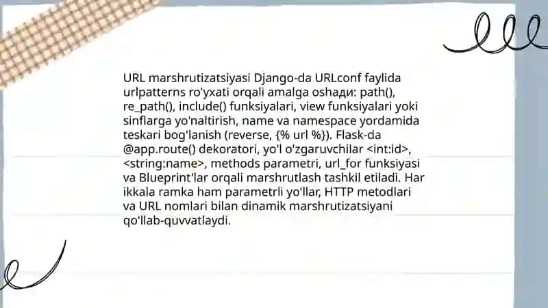 Python orqali veb dasturlash(Django yoki Flask frameworklari) 4