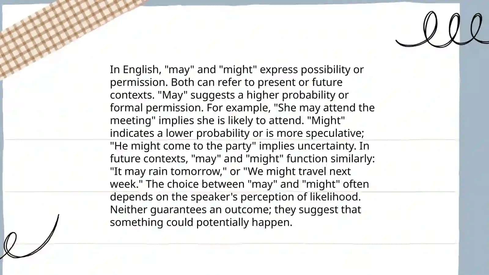 May vs. Might: Expressing Possibility 4
