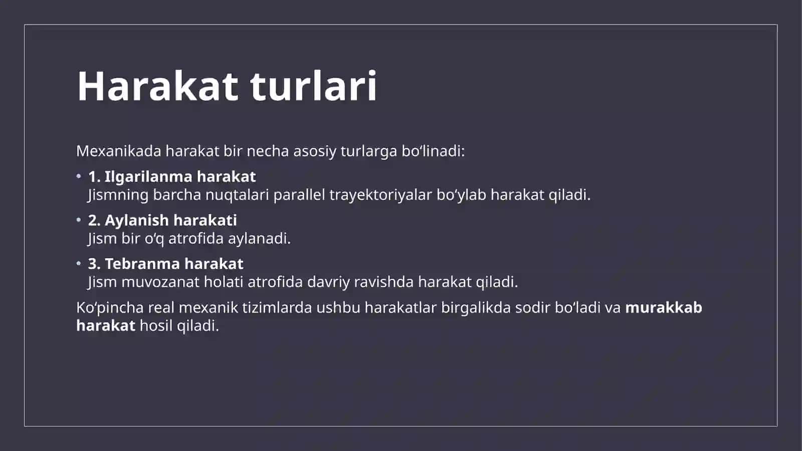 Jismlarning murakkab harakati 4