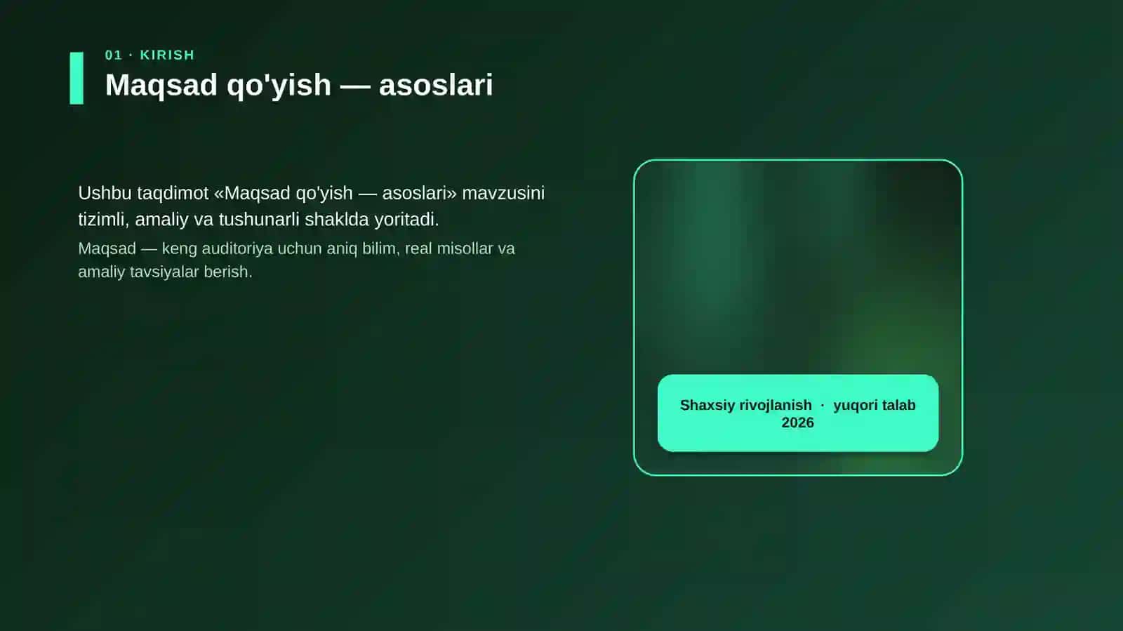 "Maqsad qo'yish — asoslari" 4