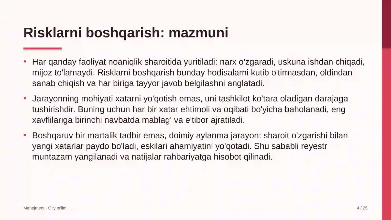 Davlat fuqarolik xizmatida risklarni boshqarish 4